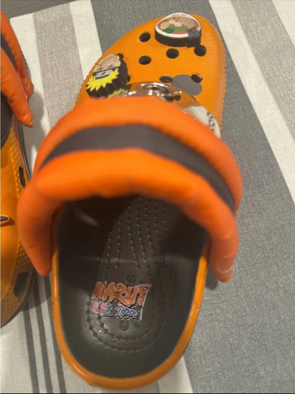 Crocs x Naruto Shippuden Kids C11 Orange Clogs with Naruto Jibbitz